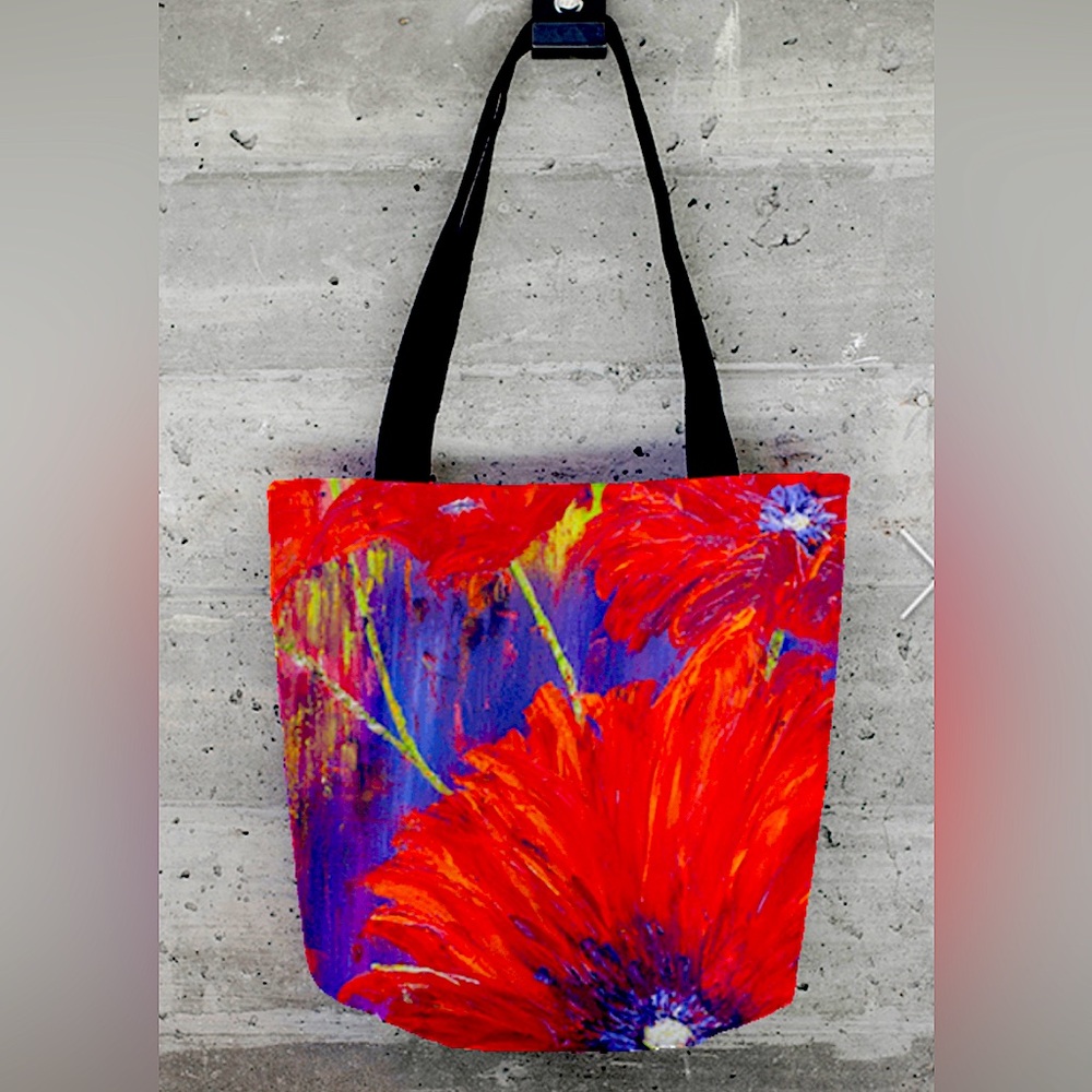 Tote Bag with pattern by artist Bobbi K. (Tawdry Poppy)